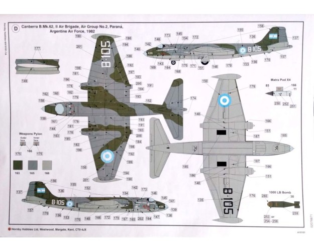 ENGLISH ELECTRIC CANBERRA B.2/B.20/B.62/B(I)6 - FUERZA AÉREA ARGENTINA