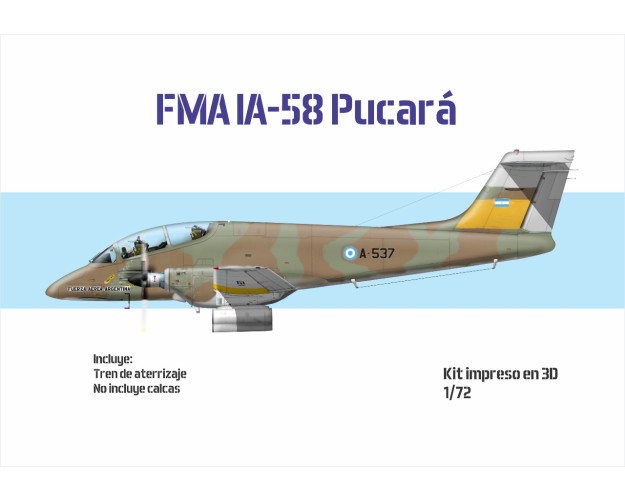 FMA IA-58 PUCARÁ 1/72 IMPRESO EN 3D