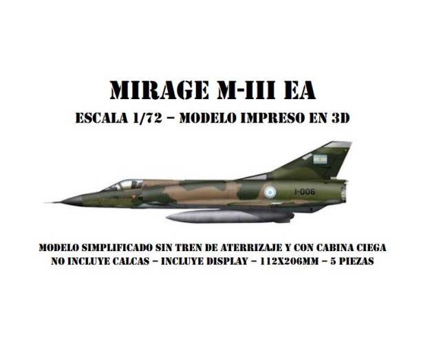 MIRAGE III EA -1/72 - IMPRESO 3D