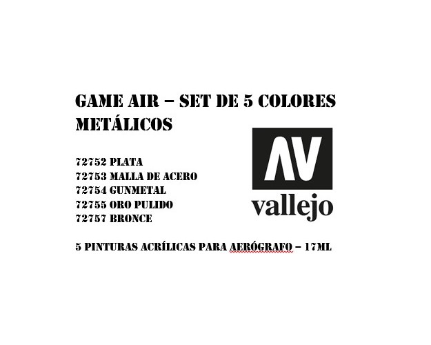 GAME AIR - SET 5 COLORES - METALIZADOS