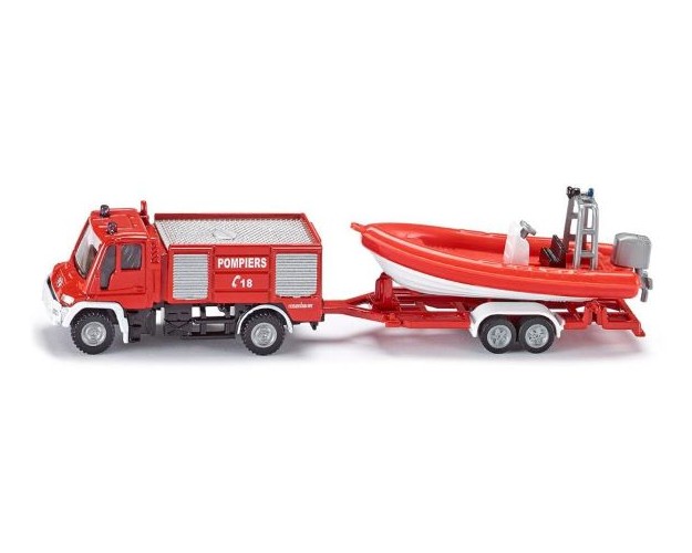 UNIMOG FIRE ENGINE WITH BOAT 1/116