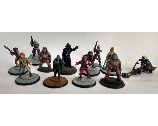 LOTE 12 MINIATURAS STAR WARS - 28mm - METAL