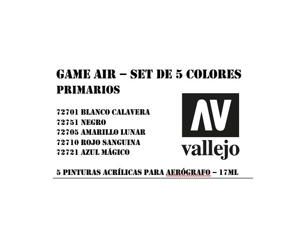 GAME AIR - SET 5 COLORES - PRIMARIOS