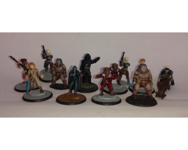 LOTE 12 MINIATURAS STAR WARS - 28mm - METAL