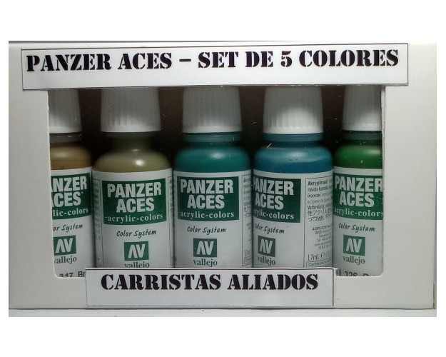 PANZER ACES - SET 5 COLORES - CARRISTAS ALIADOS