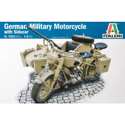 GERMAN MILITARY MOTORCYCLE WITH SIDECAR - ESCALA 1/9